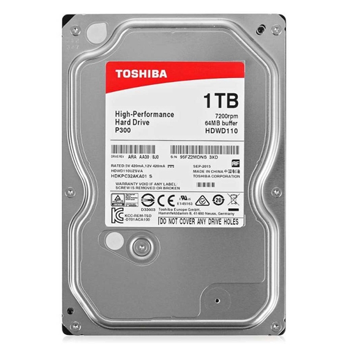 HDD 1000Gb Toshiba P300 64 Mb, SATA III 7200 rpm (original) BOX