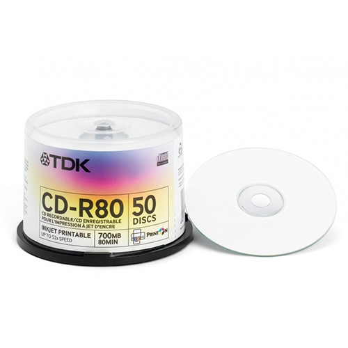 CD-R 700 Mb 80 min по 50шт шпиндель printable (с возможностью печати)