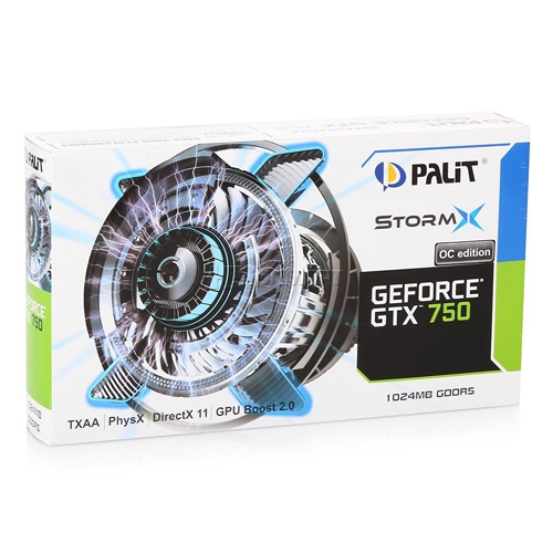 2048 MB GEFORCE GTX750 128 bit DDR5 Palit STORMX OC PCI EXPRESS Box DirectX 11